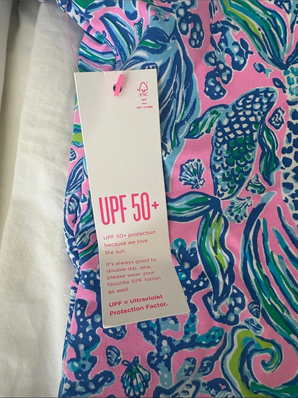 NWT, Lilly Pulitzer Randee Rashguard Swimsuit, Lilac Rose We Mermaid It